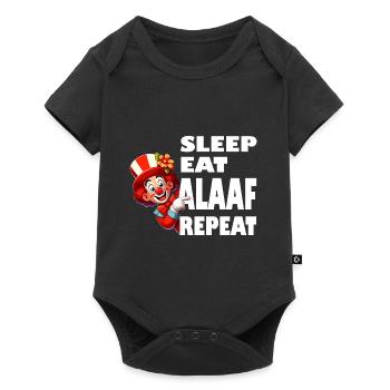 Carnaval Cologne Clown Dormir Manger Alaaf Répéter Drôle - Body à manches courtes Premium Bébé - noir - Devant