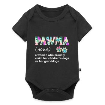Pawma Substantiv Definition Mama Oma Hundeliebhaber - Baby Premium Kurzarmbody - Schwarz - Vorne
