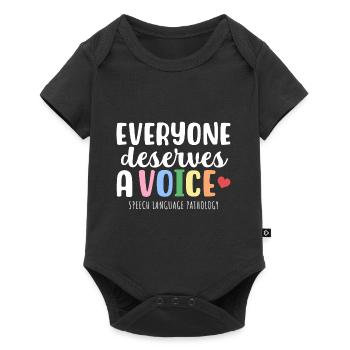 Jeder hat eine Stimme verdient! Sprachheilpädagogi - Baby Premium Kurzarmbody - Schwarz - Vorne