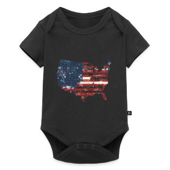 Patriotisches Puzzle Flagge Amerikanischer Stolz - Baby Premium Kurzarmbody - Schwarz - Vorne