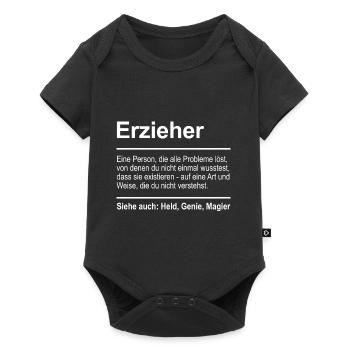 Erzieher - Baby Premium Kurzarmbody - Schwarz - Vorne