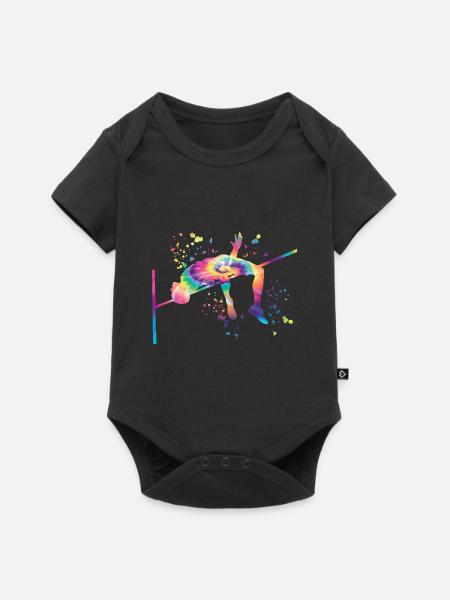 Hochspringer Wasserfarben Hochsprung - Baby Premium Kurzarmbody - Schwarz