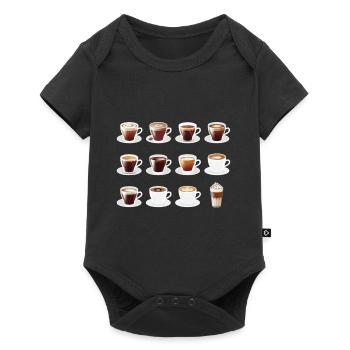Die leckere Welt des Kaffee - Kaffee - Baby Premium Kurzarmbody - Schwarz - Vorne