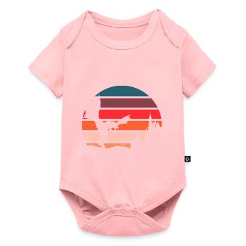 Retro Drache - Fantasy 80er 90er Vintage Design - Baby Premium Kurzarmbody - Rosa - Vorne