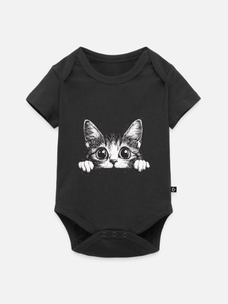 Katze - Baby Premium Kurzarmbody - Schwarz