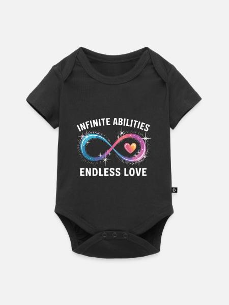 Inklusion ist Liebe ohne Grenzen - Baby Premium Kurzarmbody - Schwarz