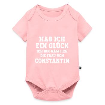 Ich bin die Frau von Constantin Hochzeit - Baby Premium Kurzarmbody - Rosa - Vorne