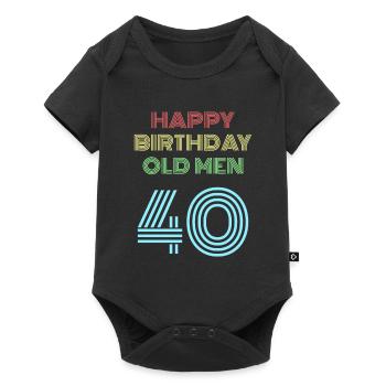 40ème anniversaire 40 ans cadeau d'anniversaire pour le 40ème - Body à manches courtes Premium Bébé - noir - Devant