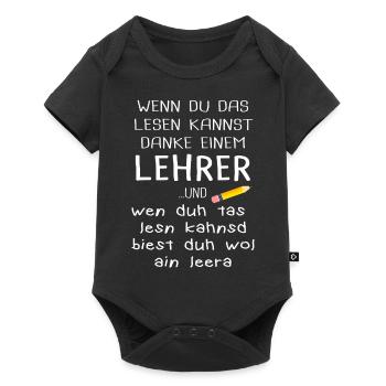Lehrer aus Überzeugung Unterricht Leidenschaft - Baby Premium Kurzarmbody - Schwarz - Vorne