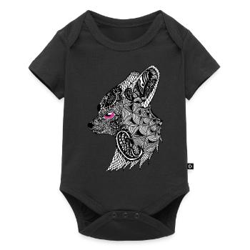 Animal tattoo & tribals, gift, birthday, fox - Baby Premium short-sleeve bodysuit - black - Front