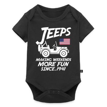 Les jeeps rendent le week-end plus amusant depuis 1941 - Body à manches courtes Premium Bébé - noir - Devant