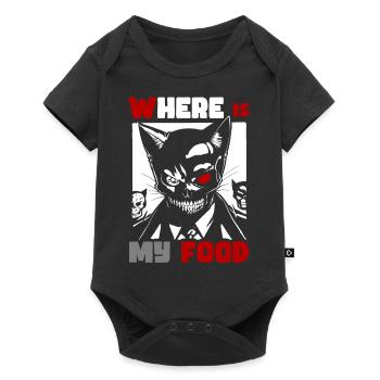 Hungrige Katze - Baby Premium Kurzarmbody - Schwarz - Vorne
