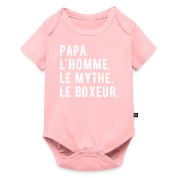 PAPA, L'HOMME, LE MYTHE, LE BOXEUR - Body à manches courtes Premium Bébé - rose - Devant