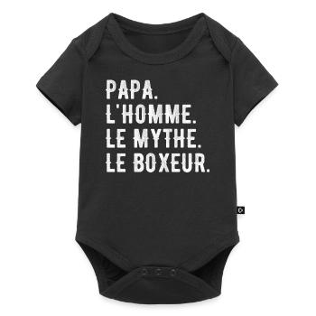 PAPA, L'HOMME, LE MYTHE, LE BOXEUR - Body à manches courtes Premium Bébé - noir - Devant