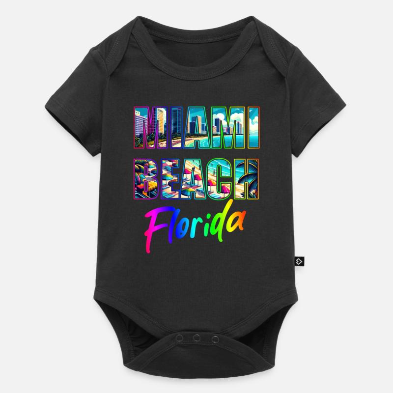 Miami Beach - Floride - Body à manches courtes Premium Bébé - noir