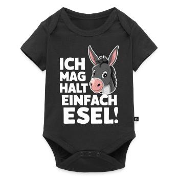 Esel Eselchen Maultier Muli - Baby Premium Kurzarmbody - Schwarz - Vorne
