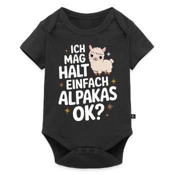 Alpaca llama alpacas animal - Baby Premium short-sleeve bodysuit - black - Front