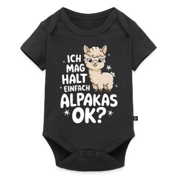 Alpaka Llama - Baby Premium Kurzarmbody - Schwarz - Vorne