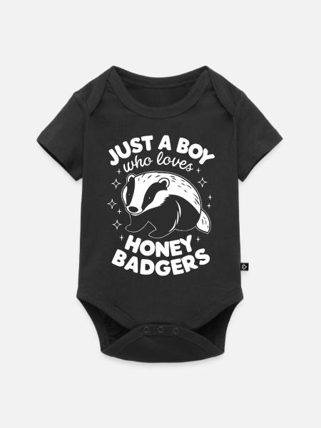 Dachs Honigdachs Tier - Baby Premium Kurzarmbody - Schwarz