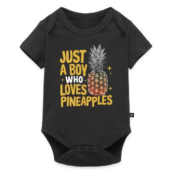 Ananas Fruit tropical hawaïen - Body à manches courtes Premium Bébé - noir - Devant