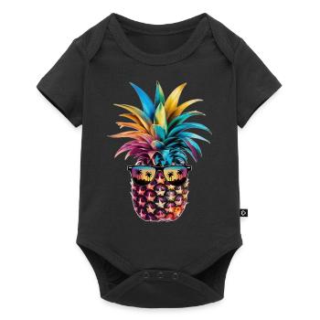 Ananas Fruit tropical hawaïen - Body à manches courtes Premium Bébé - noir - Devant