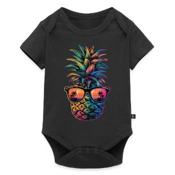 Ananas Fruit tropical hawaïen - Body à manches courtes Premium Bébé - noir - Devant