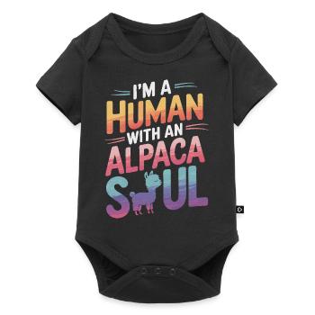 Alpaka Llama - Baby Premium Kurzarmbody - Schwarz - Vorne