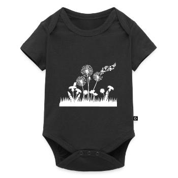 Schmetterlingdesign Pusteblumen Wiese Herzen - Baby Premium Kurzarmbody - Schwarz - Vorne