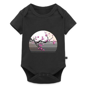 Cherry Blossom Japanese Retro Tree Sakura - Baby Premium short-sleeve bodysuit - black - Front