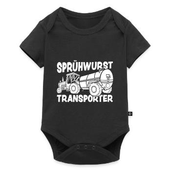 Sprühwurst Transporter Gülle fahren Güllefass - Baby Premium Kurzarmbody - Schwarz - Vorne