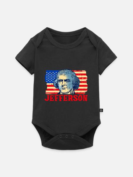 Thomas Jefferson - Baby Premium Kurzarmbody - Schwarz