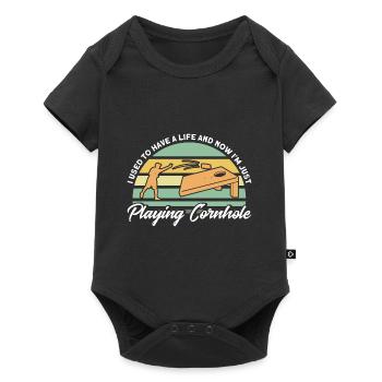 Cornhole Game Cornhole Joueur Cornhole Cadeau - Body à manches courtes Premium Bébé - noir - Devant