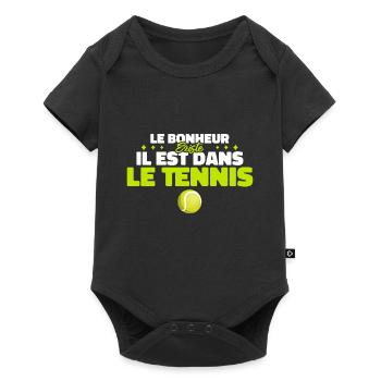 Le Bonheur Existe il Est Dans Le Tennis - Body à manches courtes Premium Bébé - noir - Devant