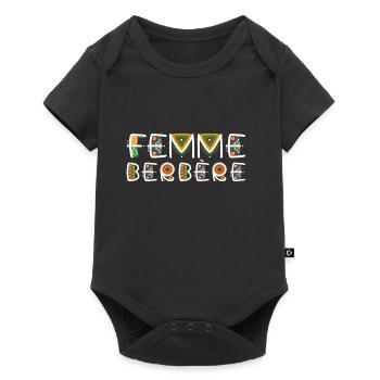 Femme Berbère Belle et Rebelle | Amazigh - Body à manches courtes Premium Bébé - noir - Devant