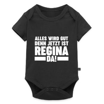 Vorname Regina - Baby Premium Kurzarmbody - Schwarz - Vorne