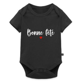 Bonne fête. Joyeuse fête - Body à manches courtes Premium Bébé - noir - Devant