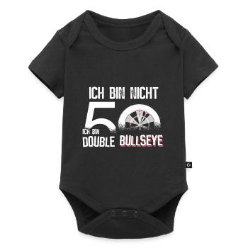 50. Geburtstag - Darts Bullseye - Baby Premium Kurzarmbody - Schwarz - Vorne