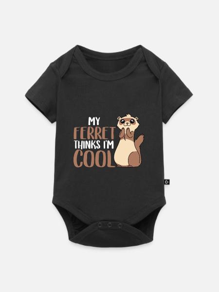 Mignonne belette drôle mon furet pense que je suis cool - Body à manches courtes Premium Bébé - noir