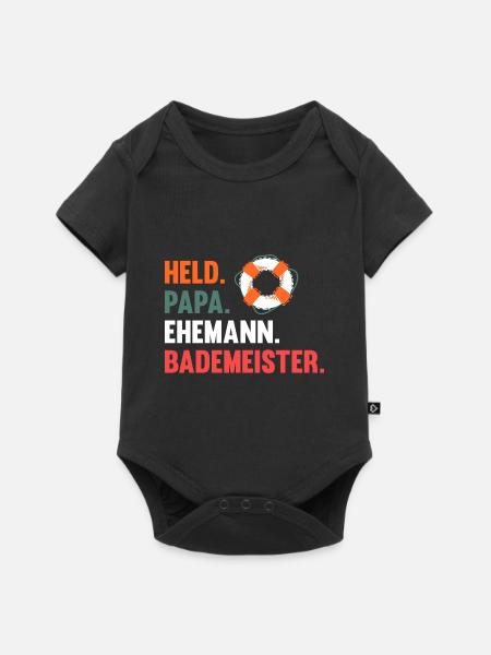 Rettungsschwimmer Papa Vater Bademeister - Baby Premium Kurzarmbody - Schwarz