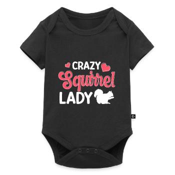 Women Crazy Squirrel Lady Funny Forest Animal Rode - Baby Premium short-sleeve bodysuit - black - Front