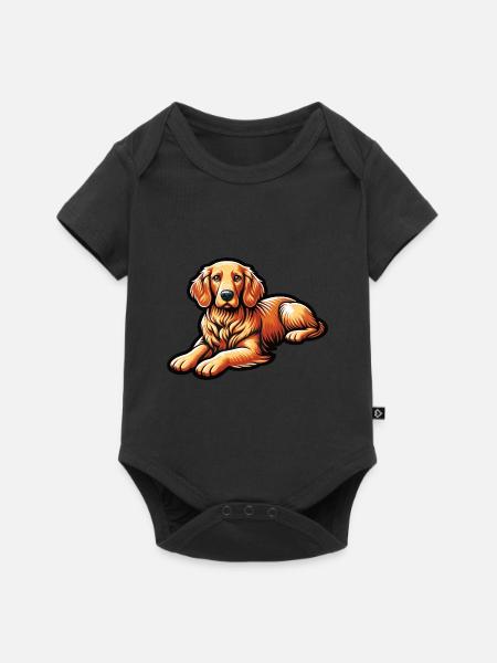 Golden Retriever - Baby Premium Kurzarmbody - Schwarz