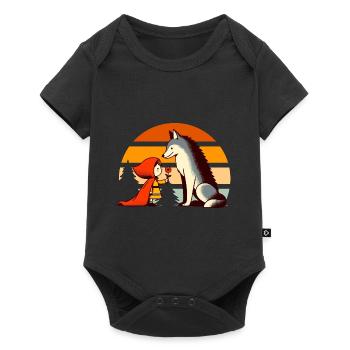 Fairy Tale Little Red Riding Hood and the Wolf Forest Cute - Baby Premium short-sleeve bodysuit - black - Front