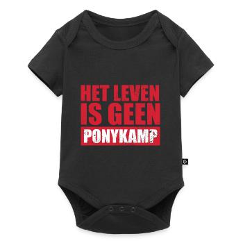 Het leven is geen Ponykamp – funny saying - Baby Premium short-sleeve bodysuit - black - Front