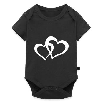 deux cœurs unis - Body à manches courtes Premium Bébé - noir - Devant