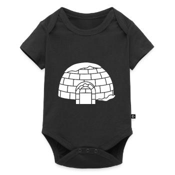 Maison de neige en forme de dôme igloo Eskimo Inuit - Body à manches courtes Premium Bébé - noir - Devant