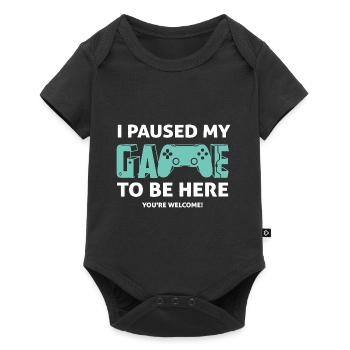 I Paused My Game To Be Here - Gamer Gaming Sort - Body à manches courtes Premium Bébé - noir - Devant