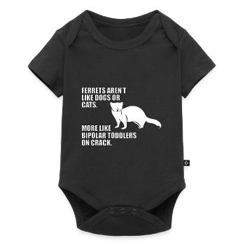 Lustiger Frettchen Liebhaber Witz für Mama Papa - Baby Premium Kurzarmbody - Schwarz - Vorne