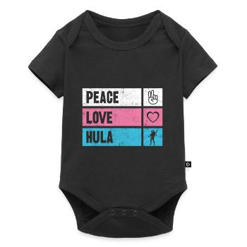 Hulla Hoop Hula Reifen Hullern Geschenk - Baby Premium Kurzarmbody - Schwarz - Vorne