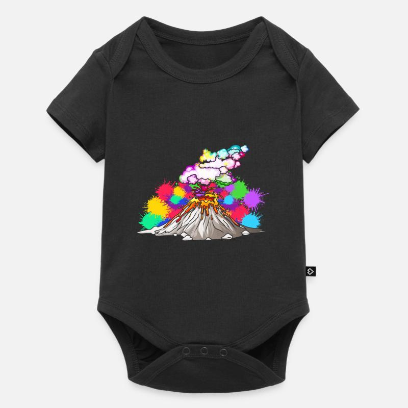 Vulkan Lava Eruption Motiv Geschenkidee - Baby Premium Kurzarmbody - Schwarz