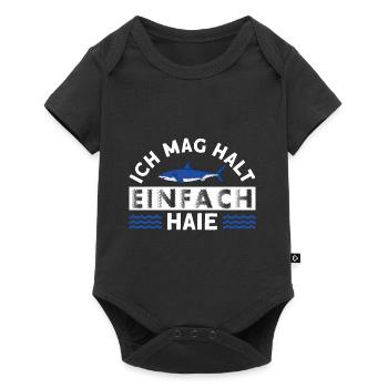 Haifisch Weißer Hai Taucher - Baby Premium Kurzarmbody - Schwarz - Vorne